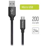 ColorWay kabel USB/ Micro USB 2m/ 2.4A/ Černý