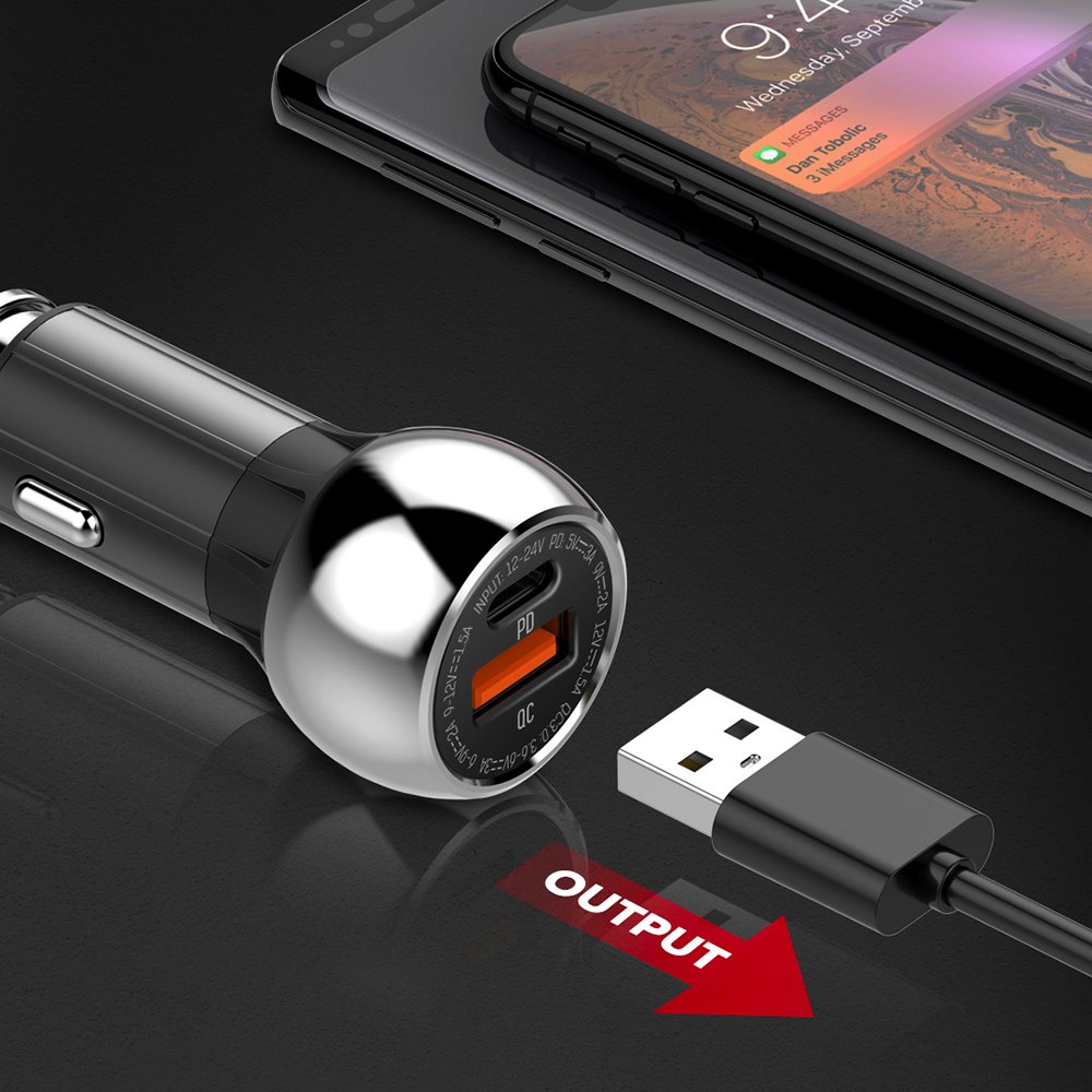 ColorWay nabíjačka do auta USB-C + USB-A 36W CW-CHA012PD-BK