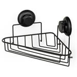 Compactor Rohová polička do koupelny  Bestlock Black bez vrtání, nosnost 12 kg, černá