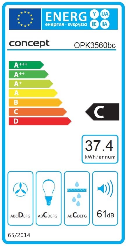 Concept OPK3560BC Komínový odsávač pár 60 cm, čierny