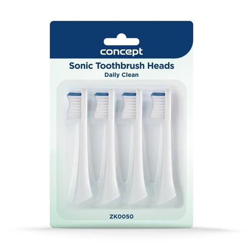 Concept ZK0050 Náhradní hlavice k zubním kartáčkům PERFECT SMILE ZK500x, Daily Clean, 4 ks, bílé
