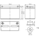 Conexpro baterie gelová, 12V, 100Ah, životnost 10-12 let, M8, Deep cycle