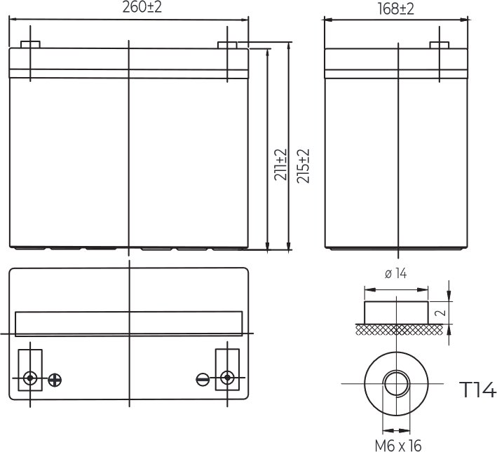 Conexpro baterie gelová, 12V, 75Ah, životnost 10-12 let, M6, Deep cycle