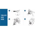 Conexpro beznástrojový keystone FTP, CAT6, strieborný