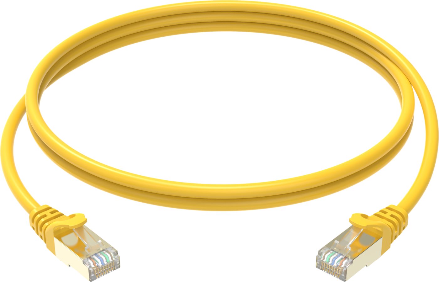 Conexpro slim patch kabel STP, CAT6A, 0.25m, žlutý
