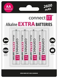 Connect IT Alkalické baterie R06/AA 1,5V Alkalické blister 4ks/balení
