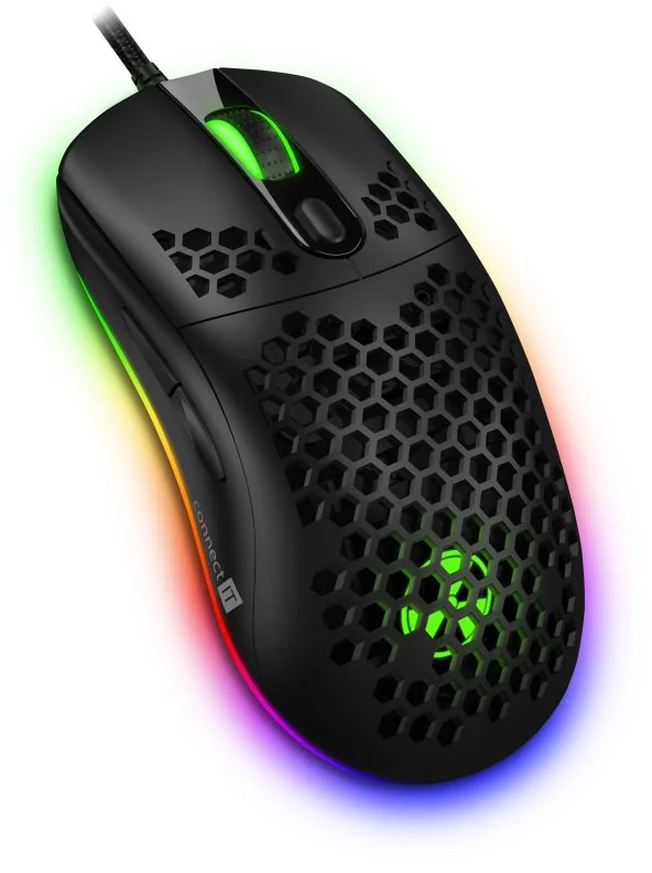 CONNECT IT Battle Air 2 profesionálna optická herná myš SW, 12800 DPI, čierna