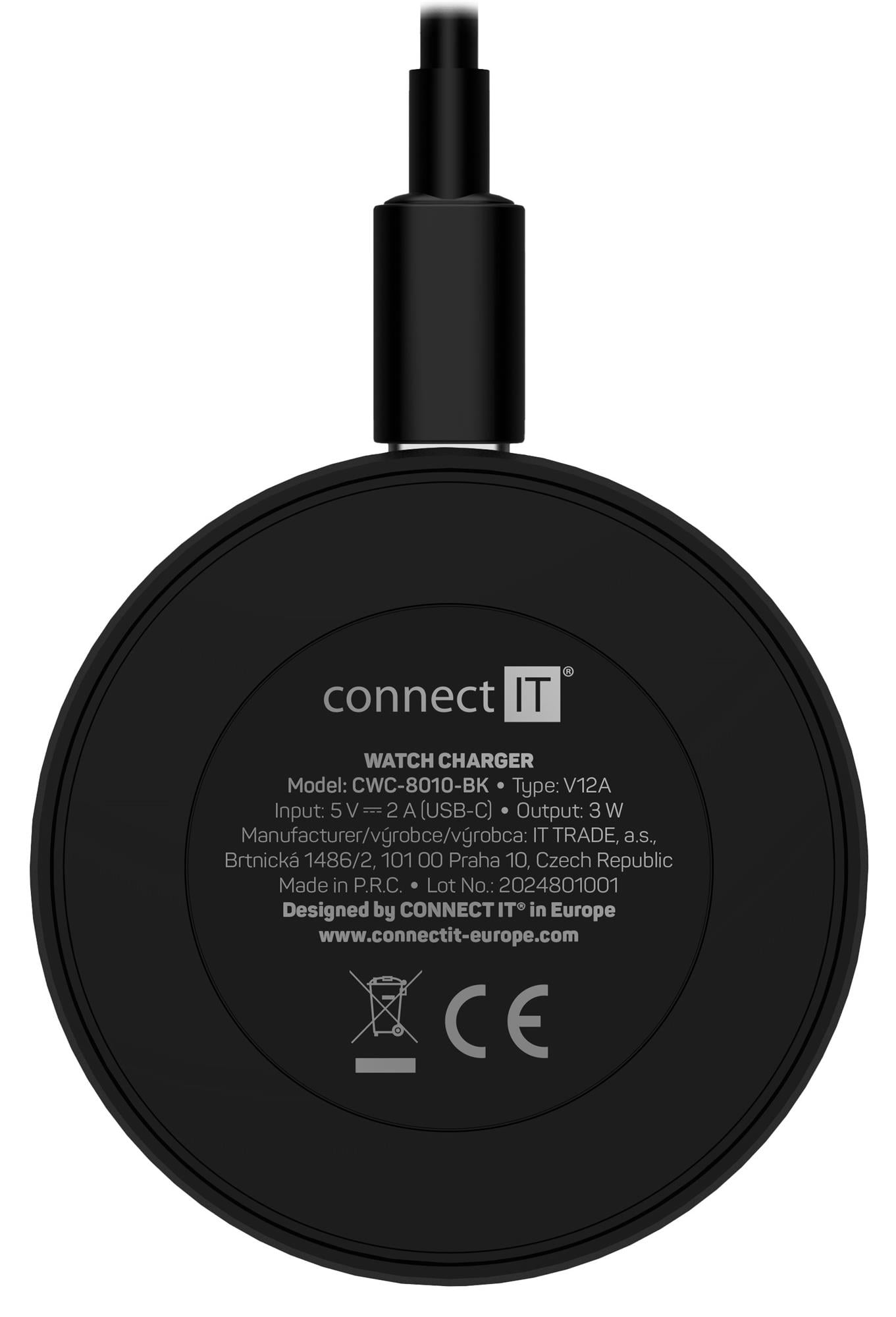 CONNECT IT Bezdrôtová nabíjačka WatchCharger kompatibilná so zariadením Samsung, čierna
