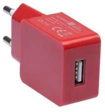 Connect IT Colorz nabíjecí adaptér 1xUSB 1A, červený CI-594