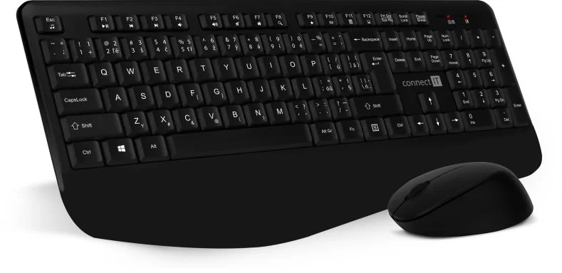CONNECT IT Combo bezdrôtová čierna klávesnica + myš, CZ + SK rozloženie