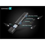 CONNECT IT COMPACT 4v1 USB-A hub + čtečka karet