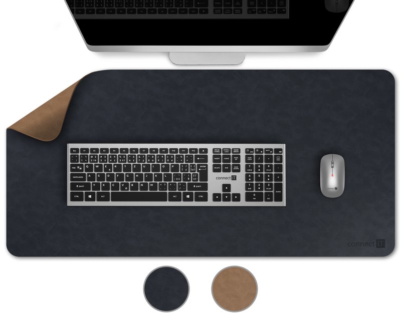 CONNECT IT DoubleColor podložka pod klávesnici a myš, MODRÁ+SVĚTLE HNĚDÁ