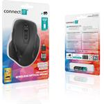CONNECT IT Dual SmartSwitch bezdrôtová myš, USB-A + C, ČIERNA