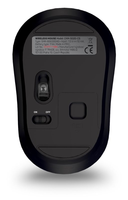 CONNECT IT FASHION combo bezdrátová černo-šedá klávesnice + myš, CZ + SK layout