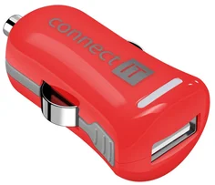 Connect IT InCarz COLORZ nabíjačka do auta 1xUSB 2,1A, červená (V2) CI-1121