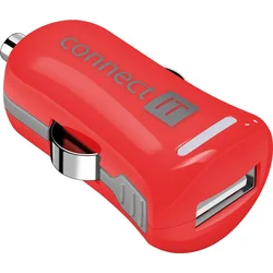 Connect IT InCarz COLORZ nabíječka do auta 1xUSB 2,1A, červená (V2)