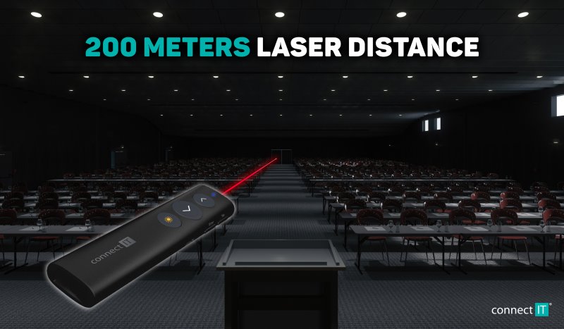 CONNECT IT LaserPoint laserové ukazovátko rechargeable ČERNÉ
