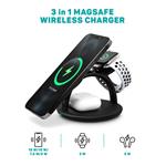 CONNECT IT MultiCharge 3 v 1 MagSafe Wireless Fast Charge Bezdrôtová nabíjačka, ČIERNA