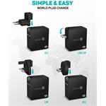 Connect IT Nomad2 WorldTravel nabíjací adaptér 3xUSB-A, 24W, čierny CWC-3310-BK