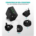 Connect IT Nomad2 WorldTravel nabíjecí adaptér 3xUSB-A, 24W, černý