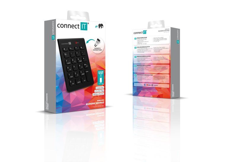 CONNECT IT NumCALC bezdrátová numerická klávesnice, černá