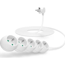 Connect IT prodlužovací kabel 230 V, 5 zásuvek, 5 m, bez vypínače (bílý)