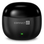 CONNECT IT True Wireless SonicBass sluchátka do uší s mikrofonem, ČERNÁ