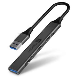 Connect IT USB-A hub, (1xUSB-A 3.0, 3xUSB-A 2.0), externí, antracitový