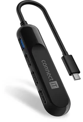 Connect IT USB-C húb USB 3.0, externý, čierny CHU-5000-BK