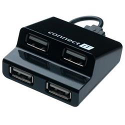 Connect IT USB hub 4 porty STEP - černý