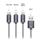 Connect IT Wirez 3in1 USB-C & microUSB & Lightning, silver gray, 1,2m