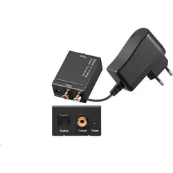 Converter from SPDIF digital signal and Toslink optical signal to 2x CINCH