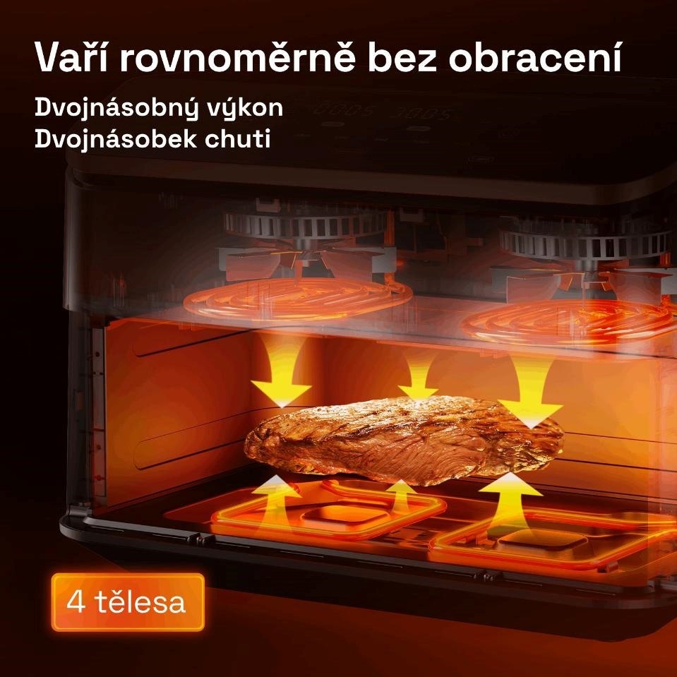 Cosori Dual Blaze TwinFry, keramika, čierna