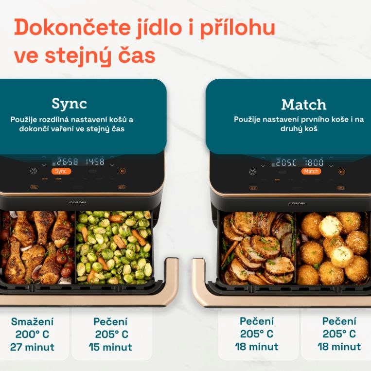 Cosori TF101S Dual blaze TwinFry, čierna