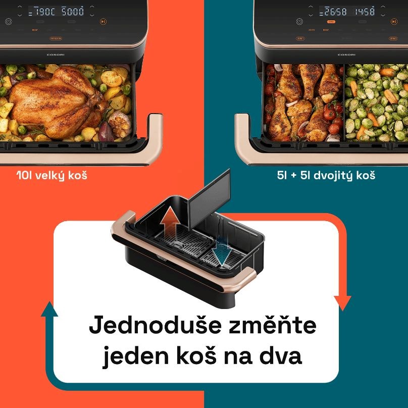 Cosori TF101S Dual blaze TwinFry, čierna