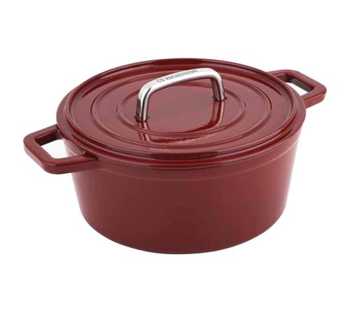 CS Solingen Pekáč s poklicí litinový se smaltovaným povrchem ALPEN, 24 cm, červená 