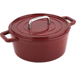 CS Solingen Pekáč s poklicí litinový se smaltovaným povrchem ALPEN, 24 cm, červená 