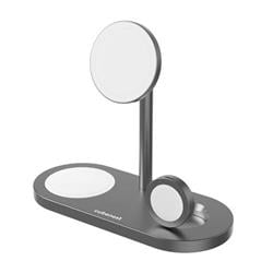 CubeNest 3v1 Bezdrátová magnetická nabíječka S313 Pro - šedá
