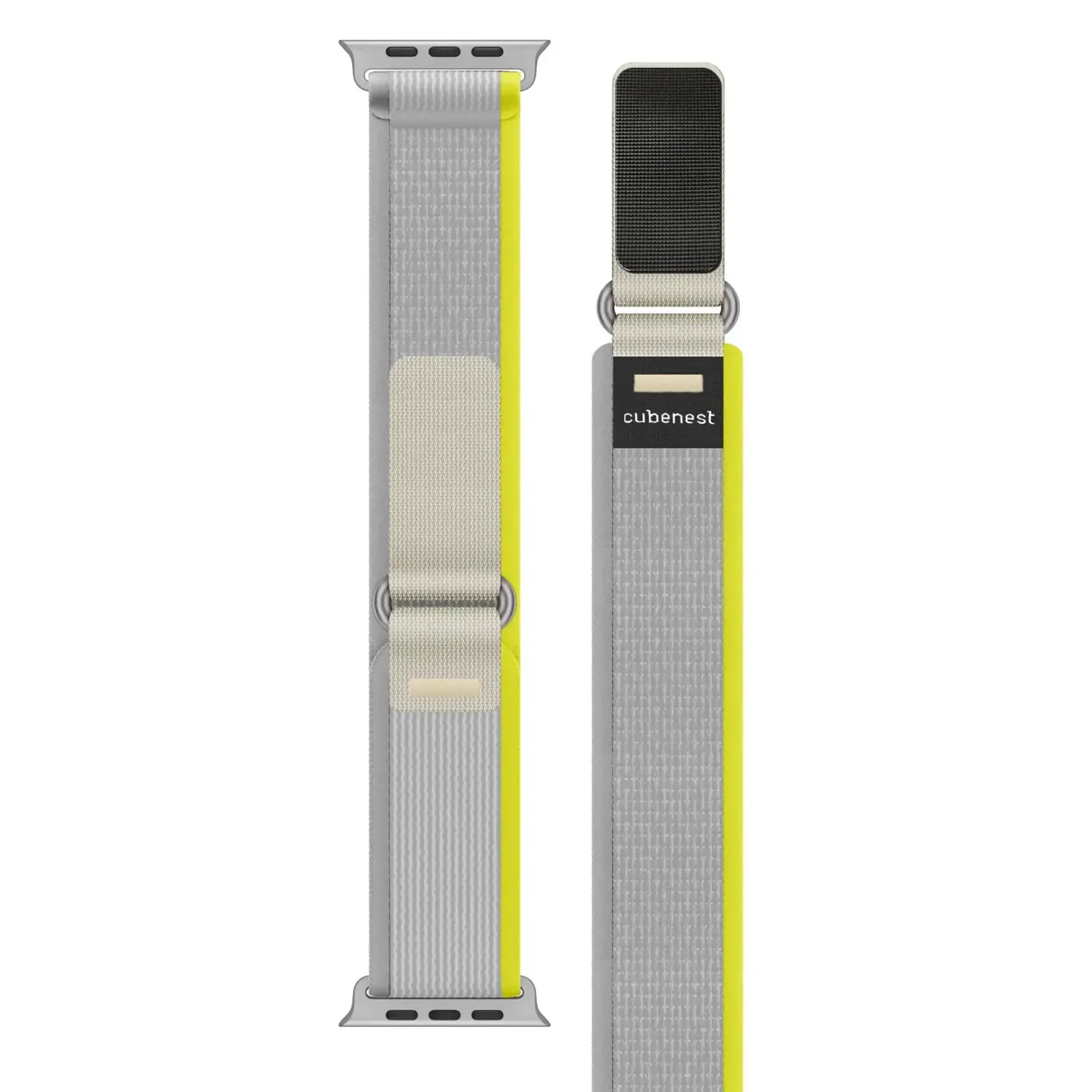 Cubenest Apple Watch Strap Trail Loop BEIGE so žltou/bielou (42-49 mm)