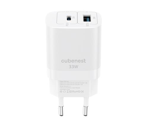 Cubenest PD GaN adaptér 33W S2D0 biely
