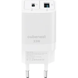 Cubenest PD GaN adaptér 33W S2D0 biely