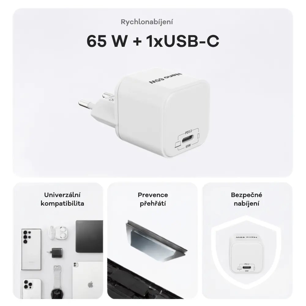 Cubenest PD Nano adaptér 65 W N1D65 biely