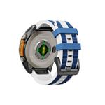 Cubenest Premium Silicone Garmin QuickFit Band WHITE/BLUE 26mm