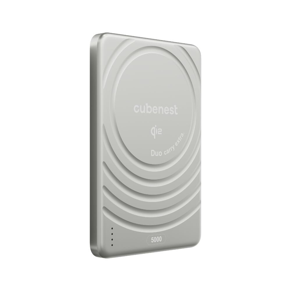 Cubenest Qi2 Magnetická bezdrátová powerbanka SlimDual 5000 mAh SQ1B3D - stříbrná