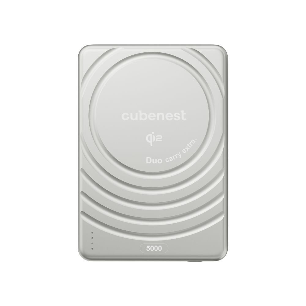 Cubenest Qi2 Magnetická bezdrôtová powerbanka SlimDual 5000 mAh SQ1B3D – strieborná