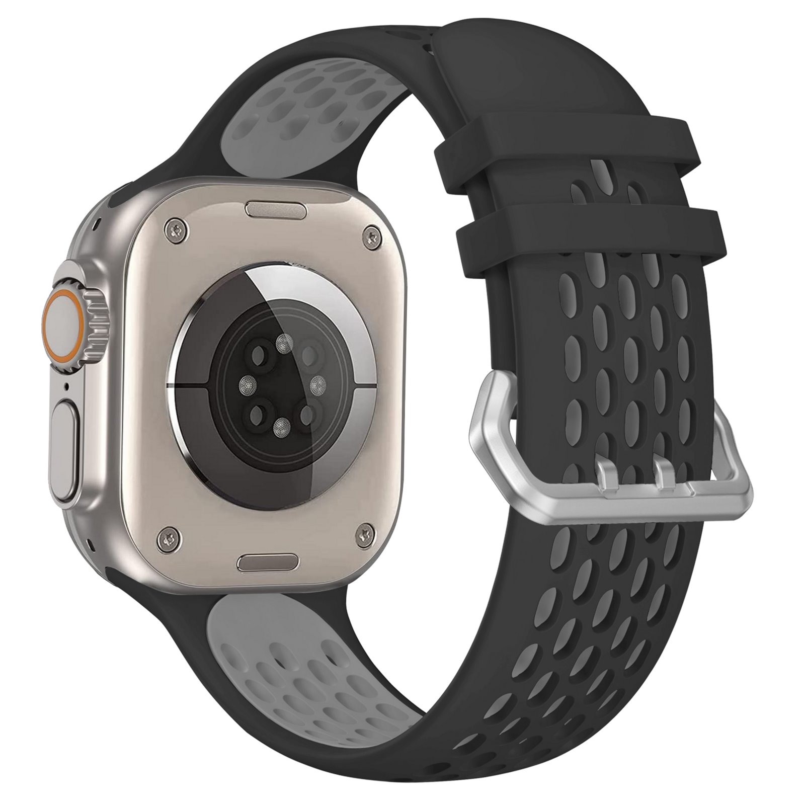 Cubenest Sportovní řemínek na Apple Watch Sport Band BLACK with Grey(42-49mm)