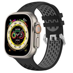 Cubenest Sportovní řemínek na Apple Watch Sport Band BLACK with Grey(42-49mm)