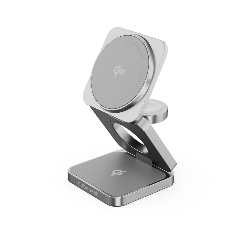Cubenest SQS312 Fold Pro Qi2 3v1 magnetická nabíjačka pre Samsung sivá