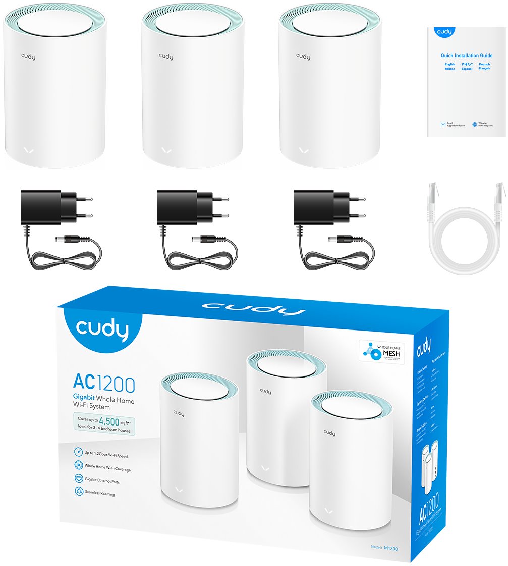 Cudy M1300 Wi-Fi Mesh System, 3 pack