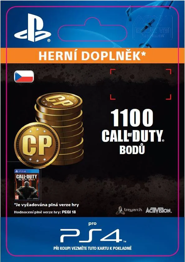 CZ PS4 - 1,000 (+100 Bonus) Call of Duty Point elektronická licence